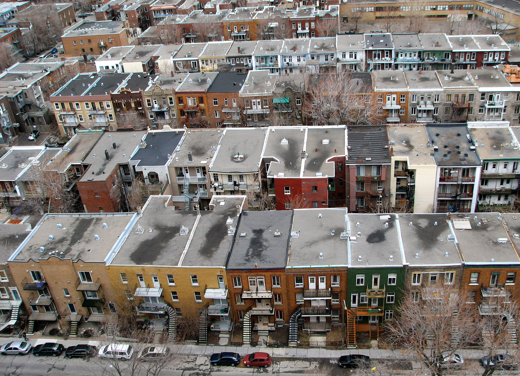 Image aérienne quartier de Montréal pour illustrer les iniquités territoriales