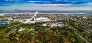 Vue aérienne de Montréal pour rapport annuel et assemblée générale